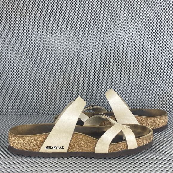 Birkenstock Mayari Adult Sandals 37 L6 M4 Cream Leather Buckle Made In Germany - Picture 3 of 13